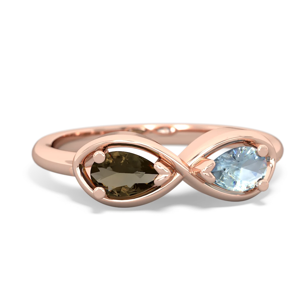 Smoky Quartz Infinity 14K Rose Gold ring R5050