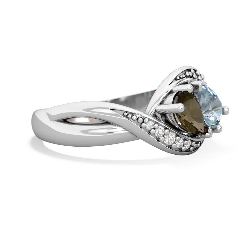 Smoky Quartz Summer Winds 14K White Gold ring R5342