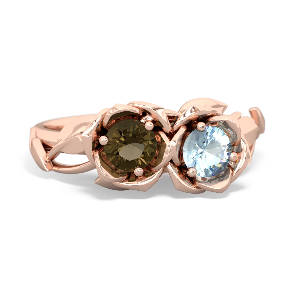 Smoky Quartz Rose Garden 14K Rose Gold ring R5510