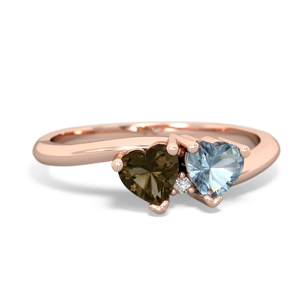 Smoky Quartz Sweethearts 14K Rose Gold ring R5260