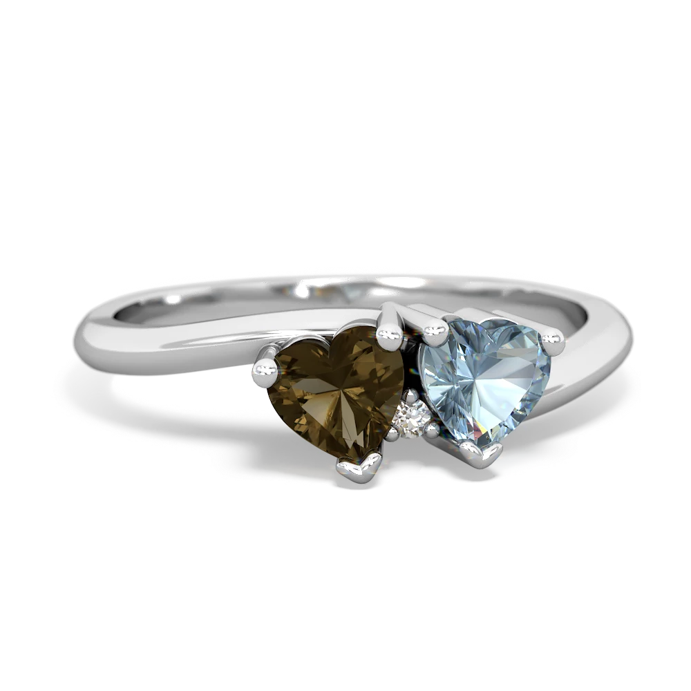 Smoky Quartz Sweethearts 14K White Gold ring R5260