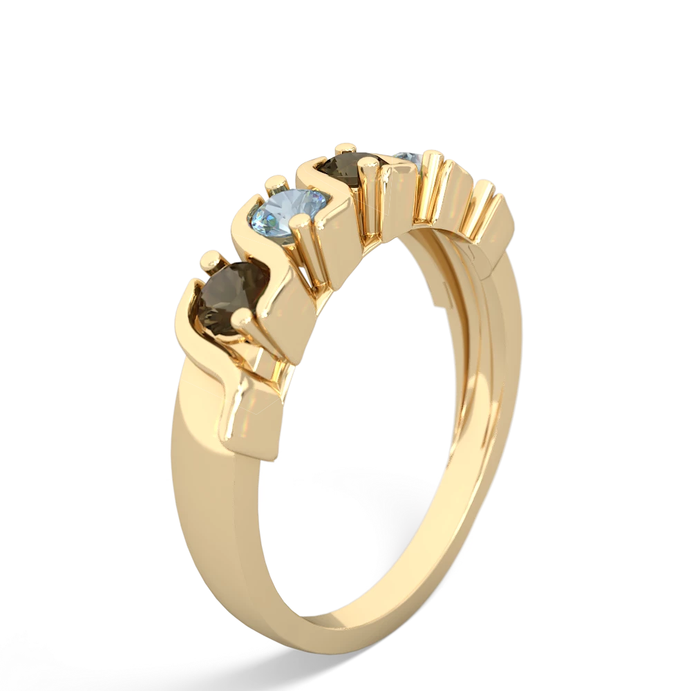 Smoky Quartz Anniversary Band 14K Yellow Gold ring R2089