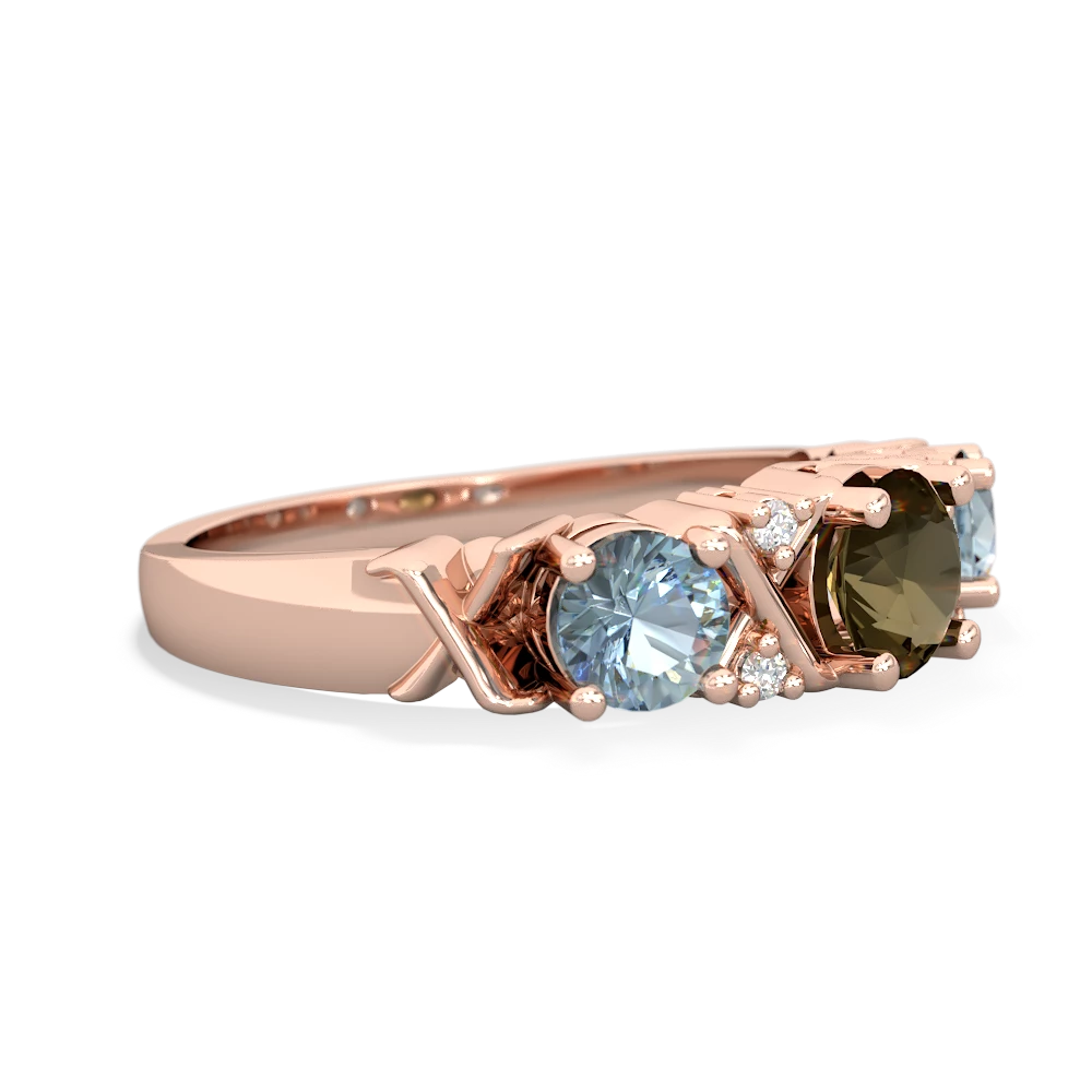 Smoky Quartz Hugs And Kisses 14K Rose Gold ring R5016