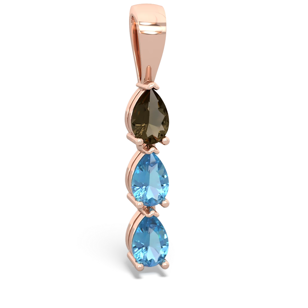 Smoky Quartz Dew Drops 14K Rose Gold pendant P2251