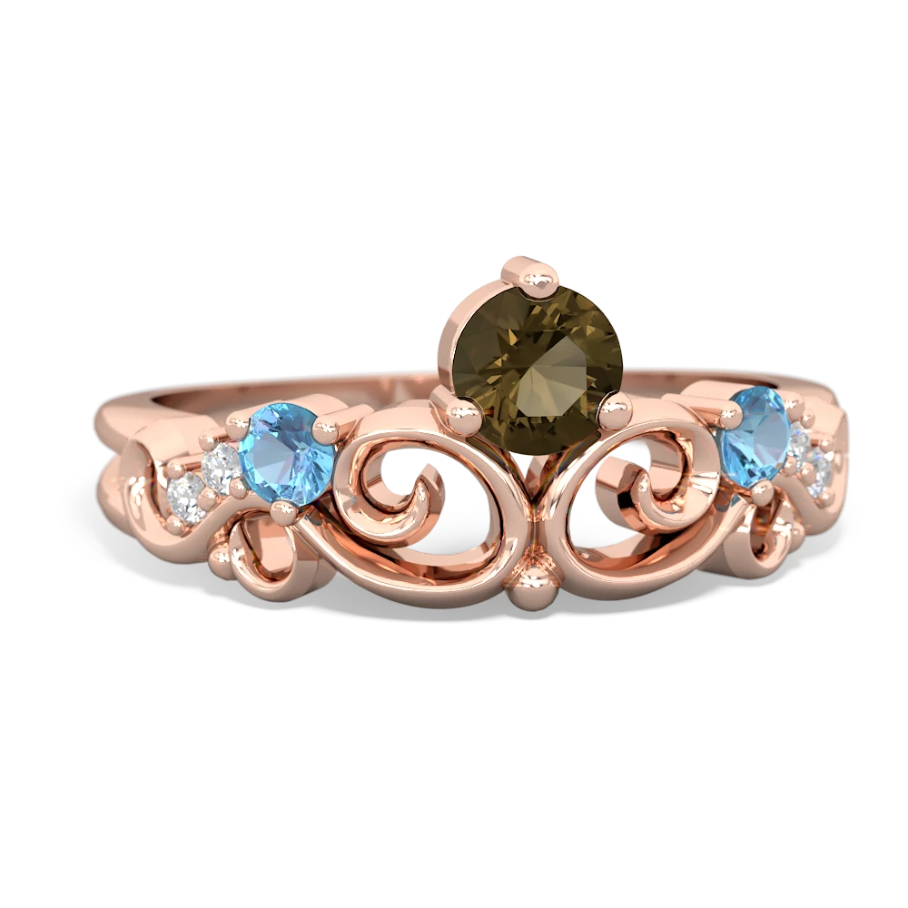 Smoky Quartz Crown Keepsake 14K Rose Gold ring R5740