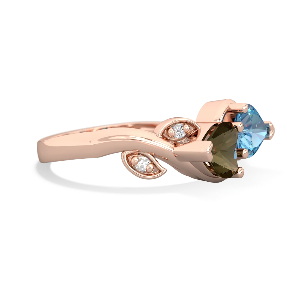 Smoky Quartz Floral Elegance 14K Rose Gold ring R5790