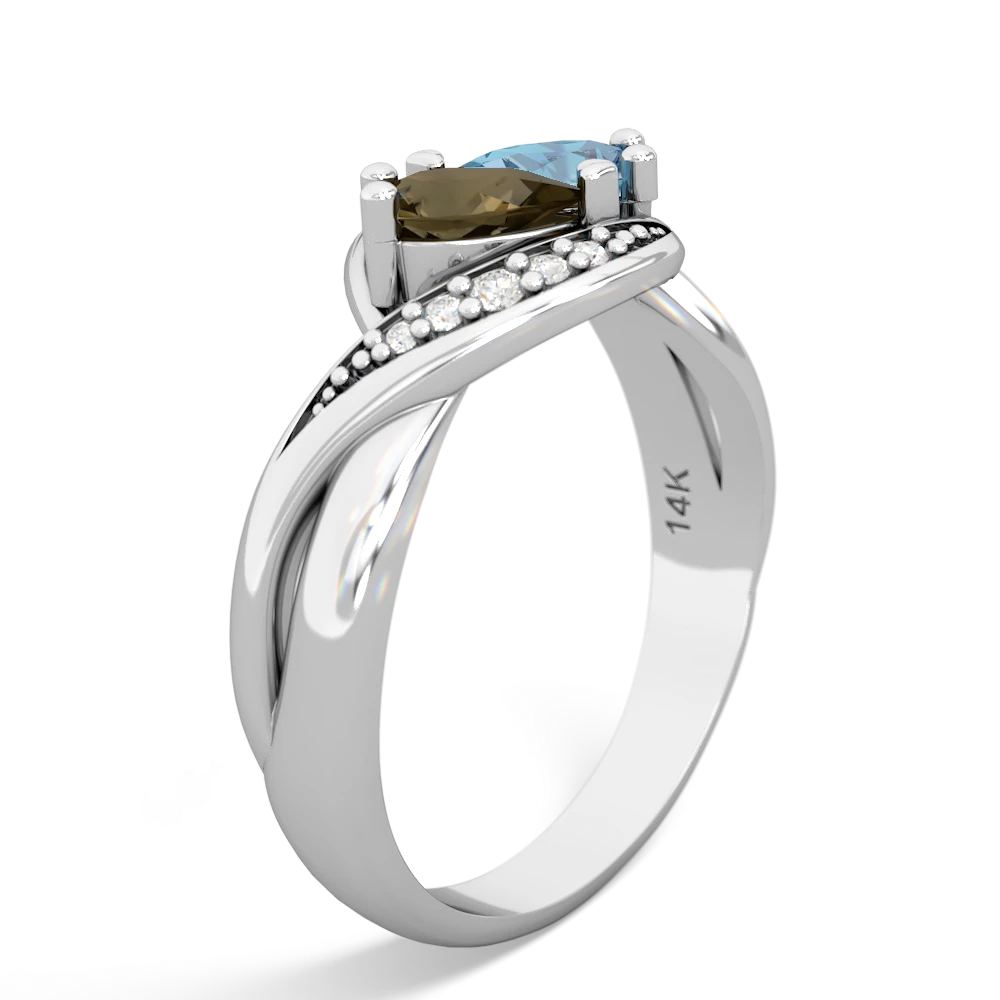 Smoky Quartz Summer Winds 14K White Gold ring R5342