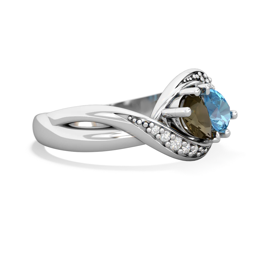 Smoky Quartz Summer Winds 14K White Gold ring R5342