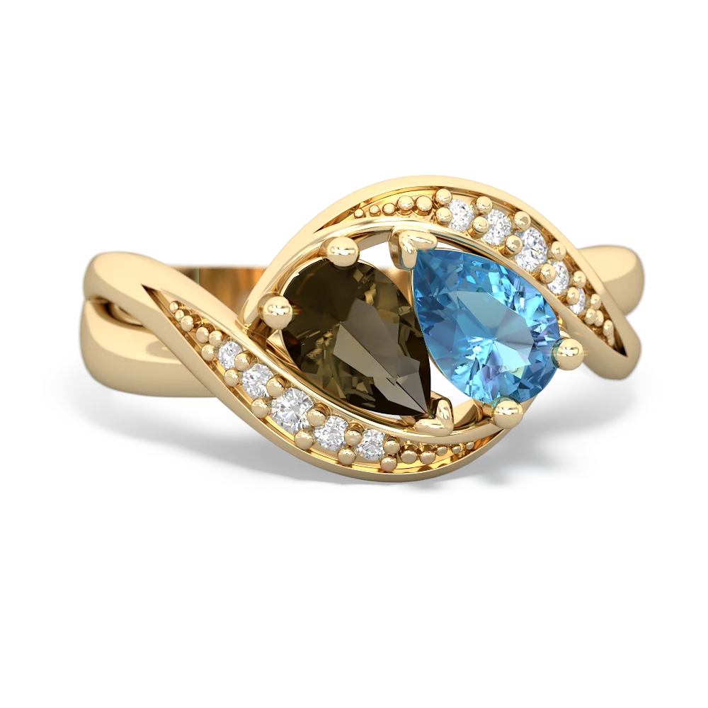 Smoky Quartz Summer Winds 14K Yellow Gold ring R5342