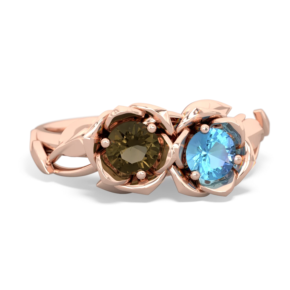 Smoky Quartz Rose Garden 14K Rose Gold ring R5510