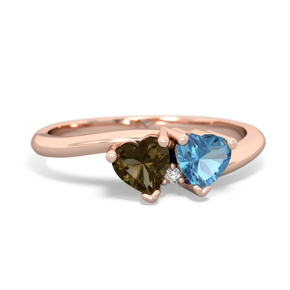 Smoky Quartz Sweethearts 14K Rose Gold ring R5260