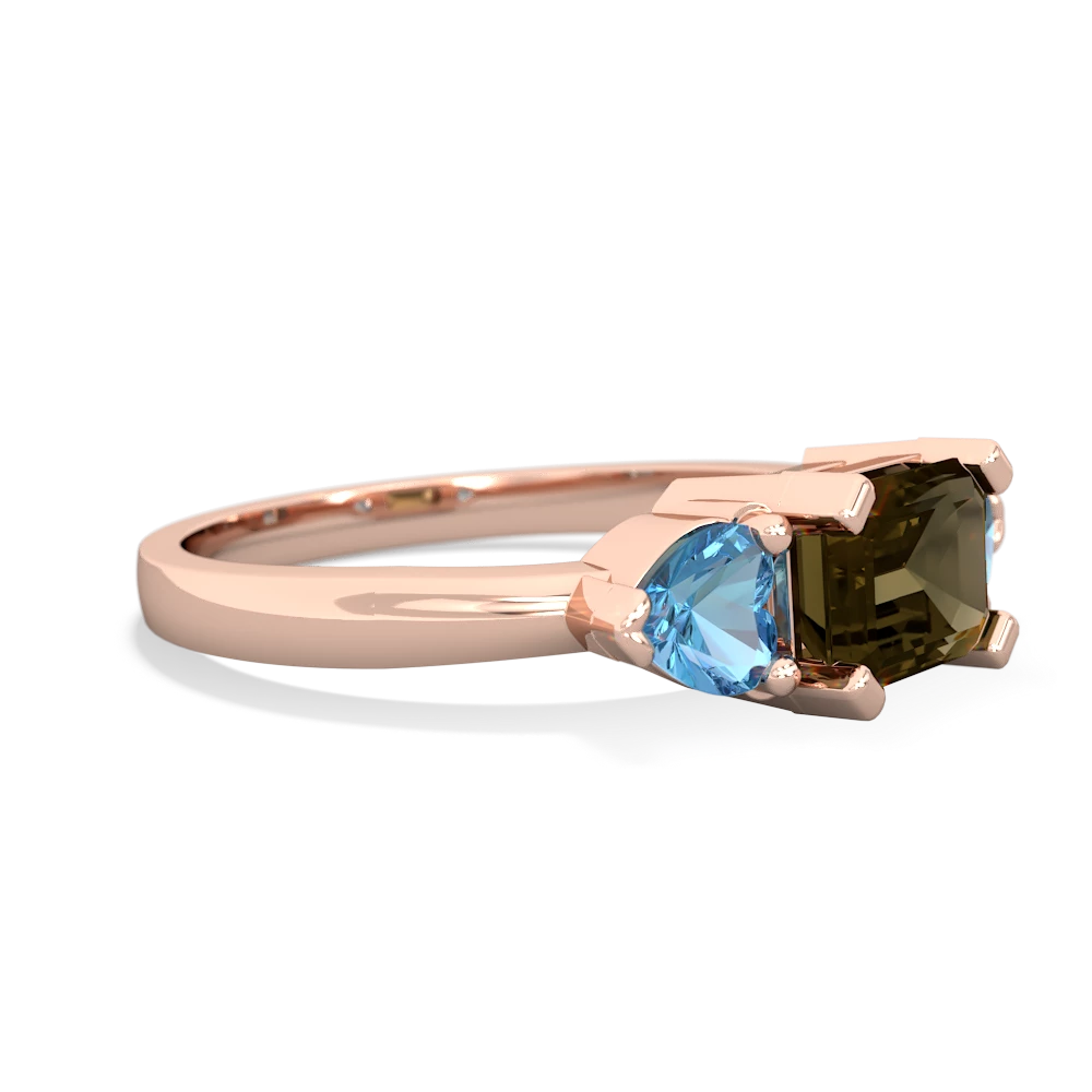 Smoky Quartz Three Stone 14K Rose Gold ring R5235