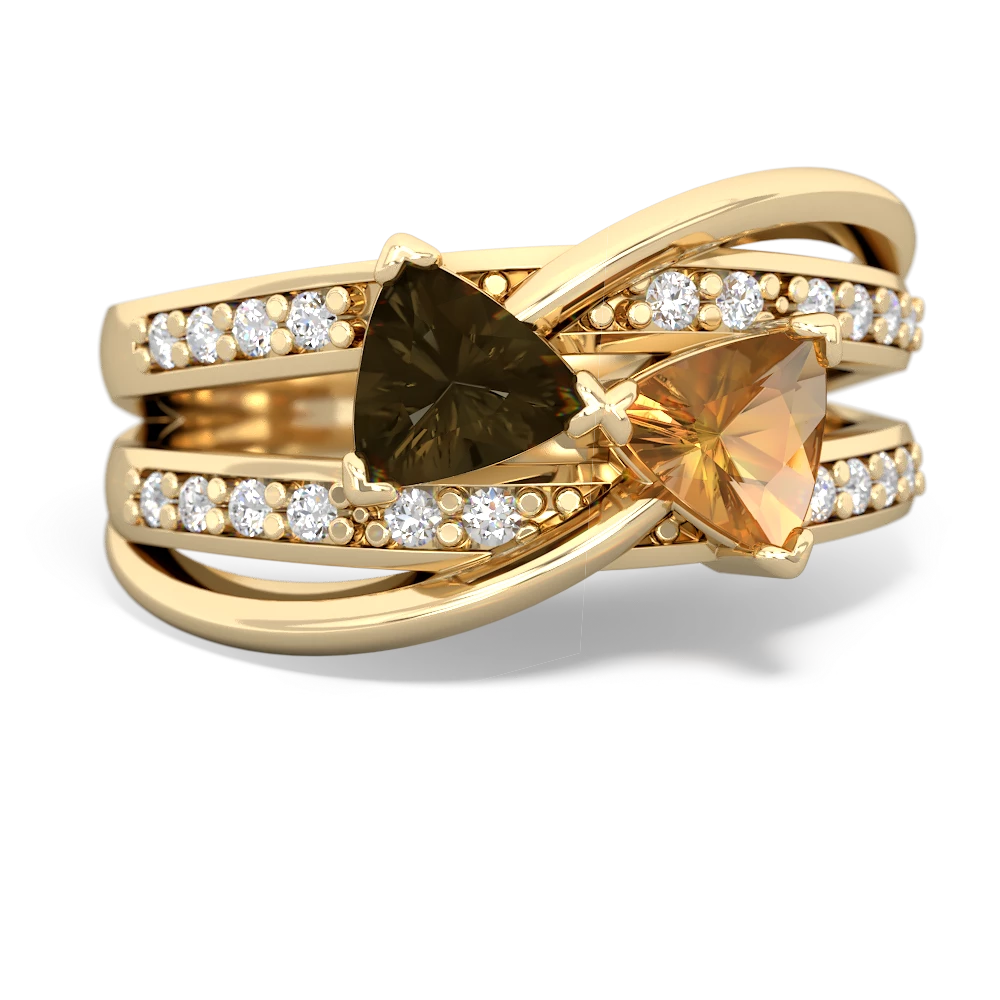 Smoky Quartz Bowtie 14K Yellow Gold ring R2360