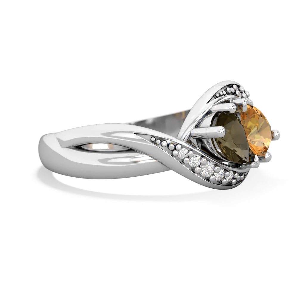 Smoky Quartz Summer Winds 14K White Gold ring R5342