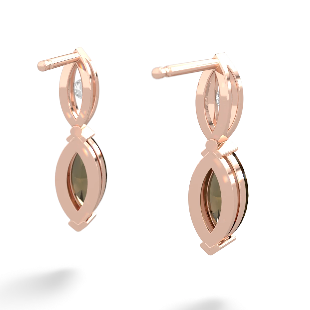 Smoky Quartz Marquise Drop 14K Rose Gold earrings E5333