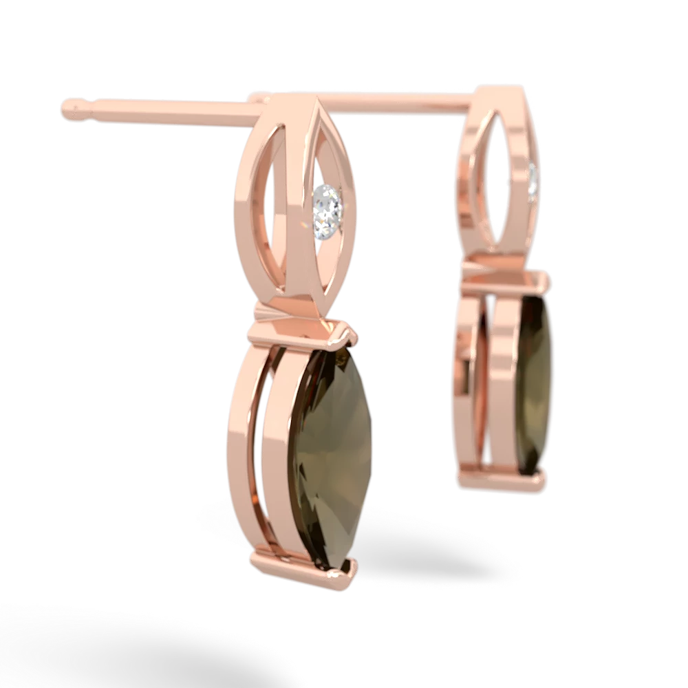 Smoky Quartz Marquise Drop 14K Rose Gold earrings E5333