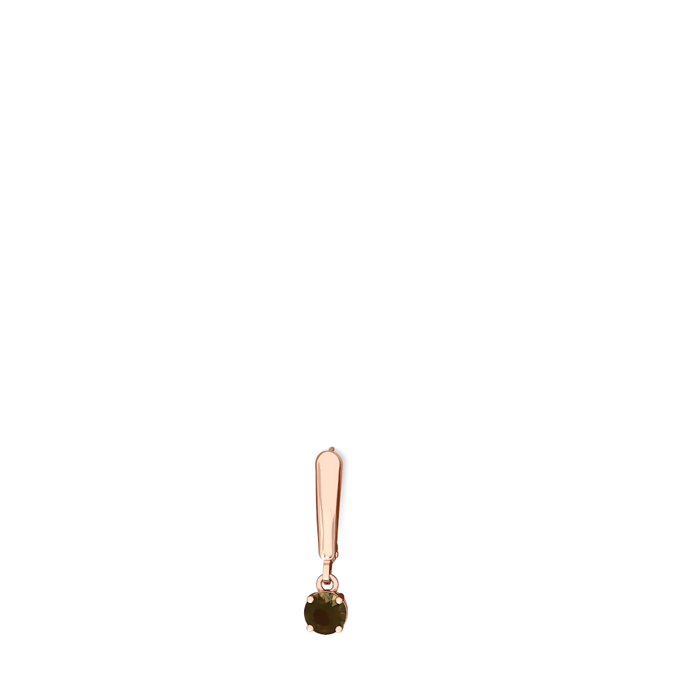 Smoky Quartz 5Mm Round Lever Back 14K Rose Gold earrings E2785