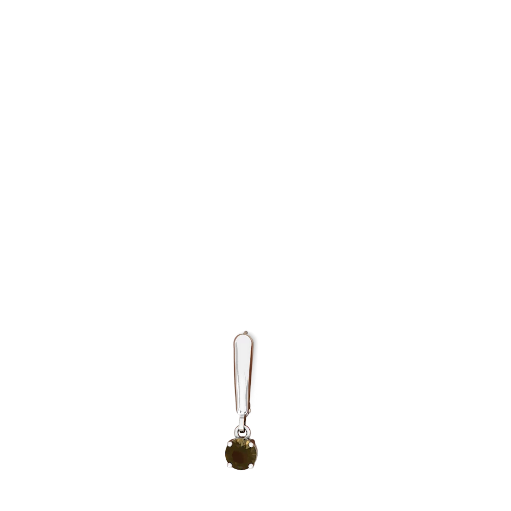 Smoky Quartz 5Mm Round Lever Back 14K White Gold earrings E2785