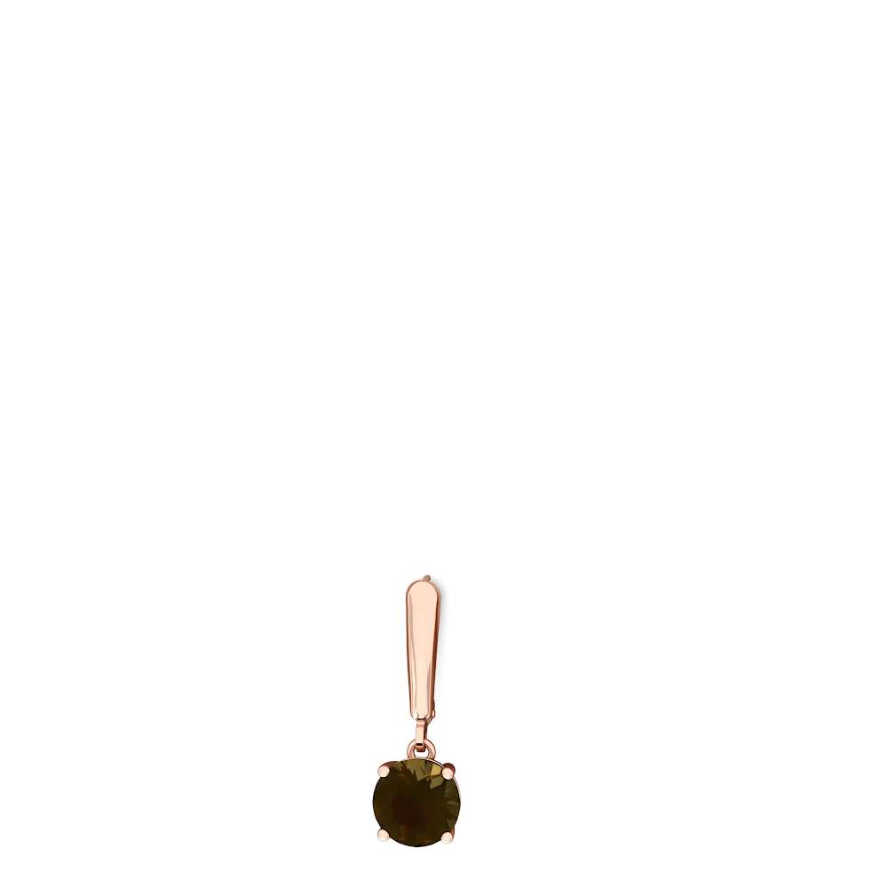 Smoky Quartz 8Mm Round Lever Back 14K Rose Gold earrings E2788