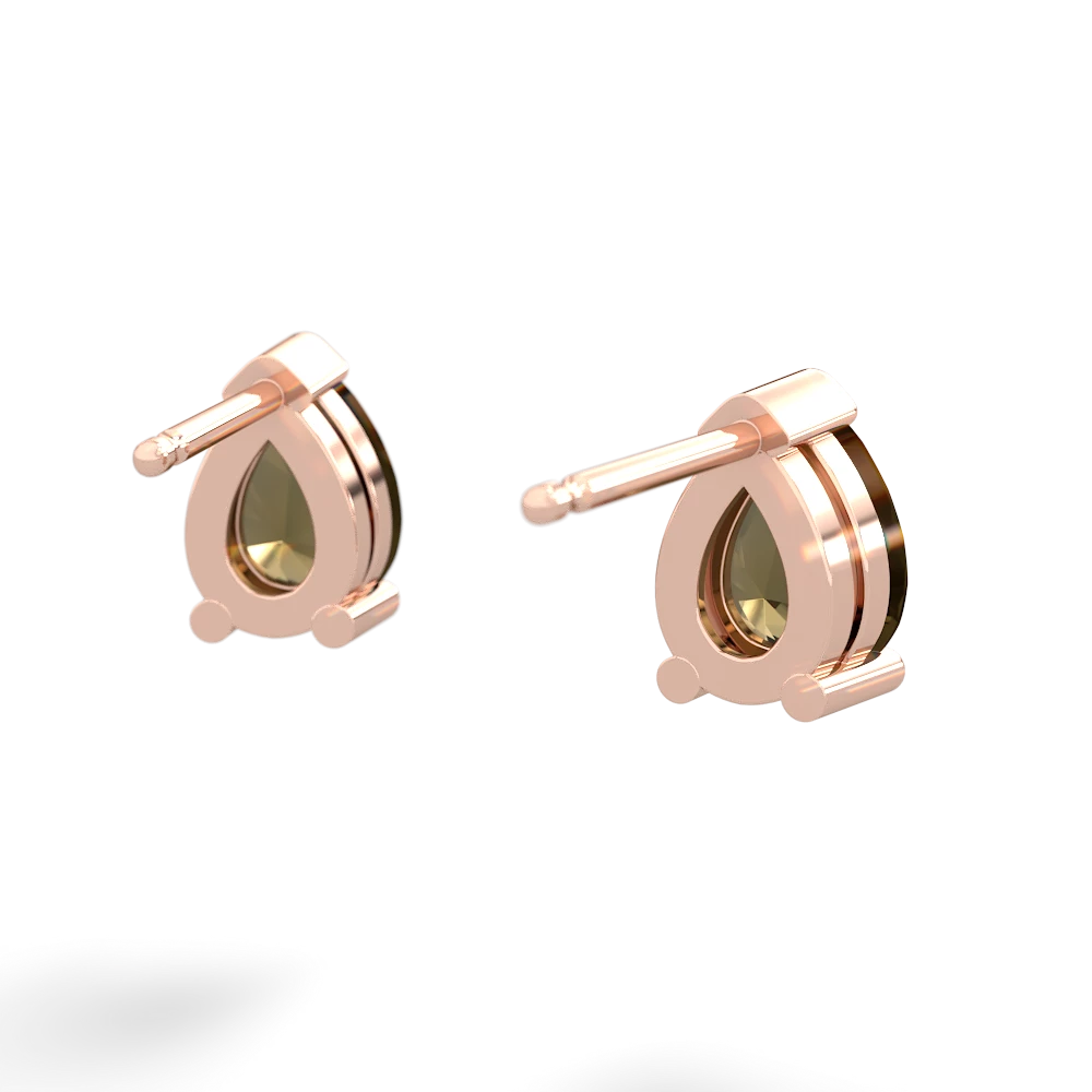 Smoky Quartz Teardrop Stud 14K Rose Gold earrings E1793