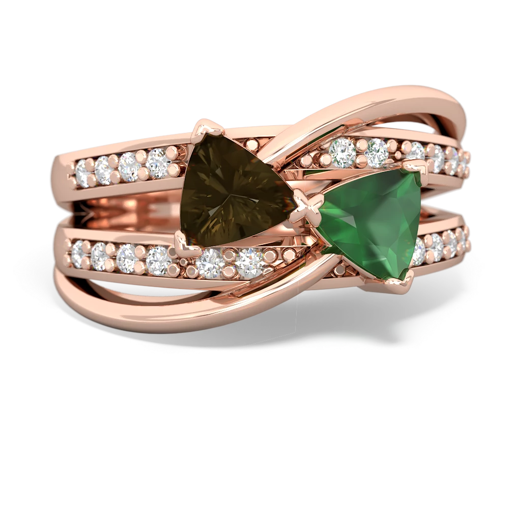 Smoky Quartz Bowtie 14K Rose Gold ring R2360