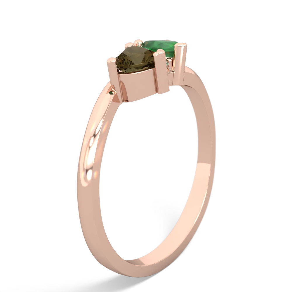 Smoky Quartz Sweethearts 14K Rose Gold ring R5260