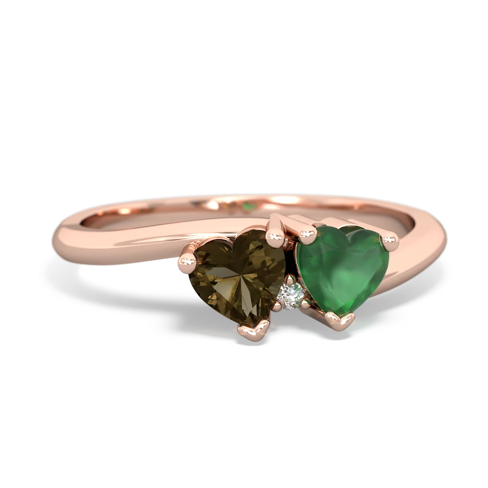 Smoky Quartz Sweethearts 14K Rose Gold ring R5260