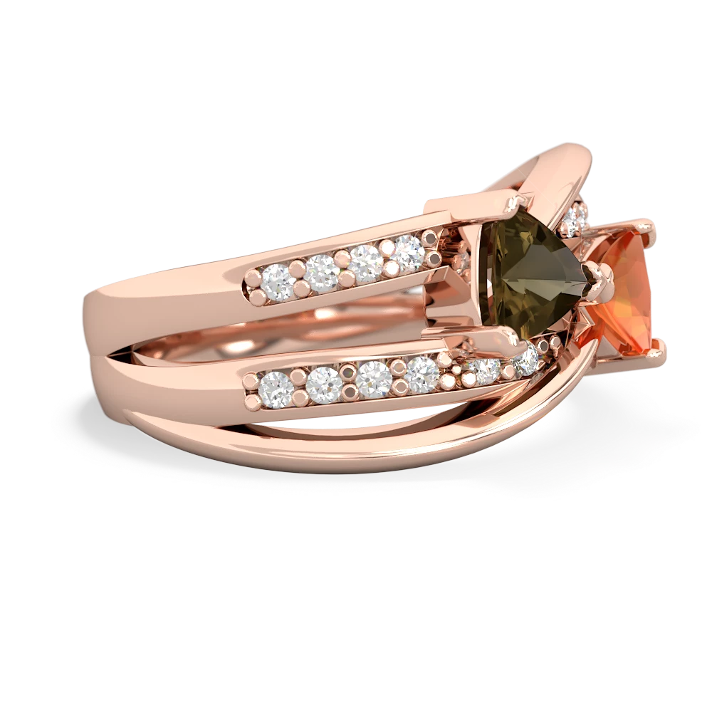 Smoky Quartz Bowtie 14K Rose Gold ring R2360