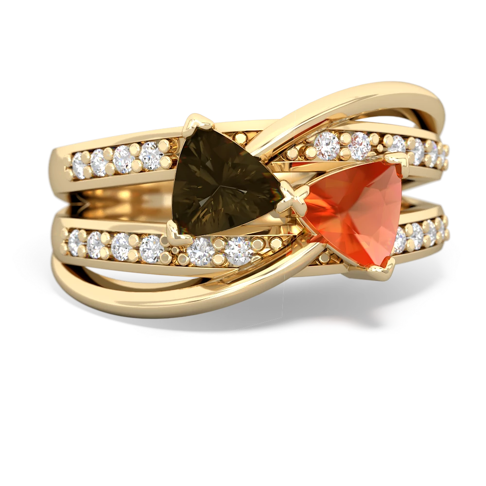 Smoky Quartz Bowtie 14K Yellow Gold ring R2360