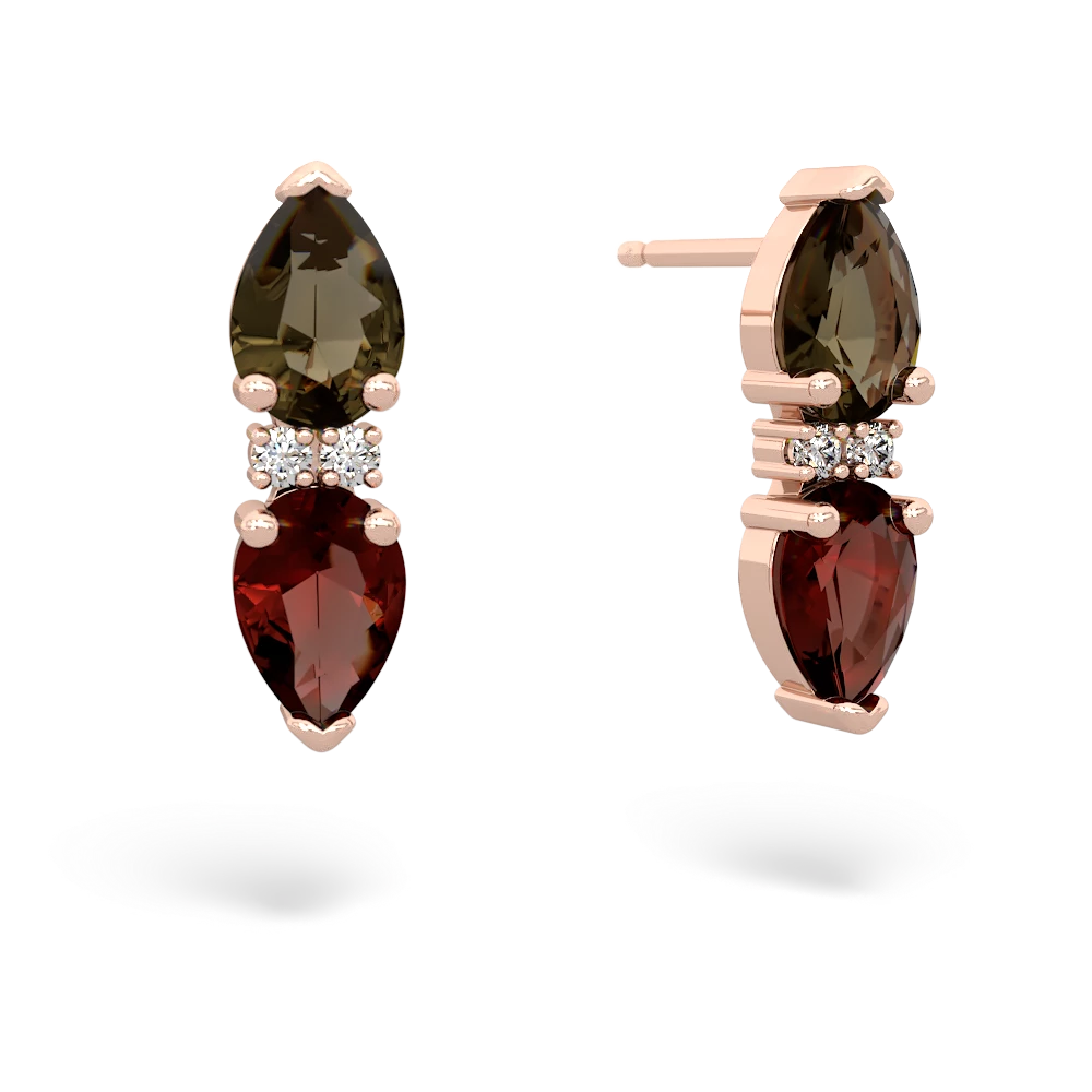 Smoky Quartz Bowtie Drop 14K Rose Gold earrings E0865