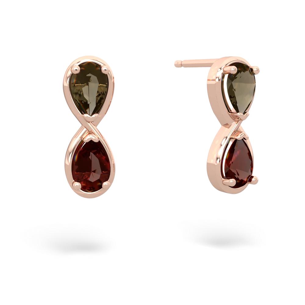 Smoky Quartz Infinity 14K Rose Gold earrings E5050