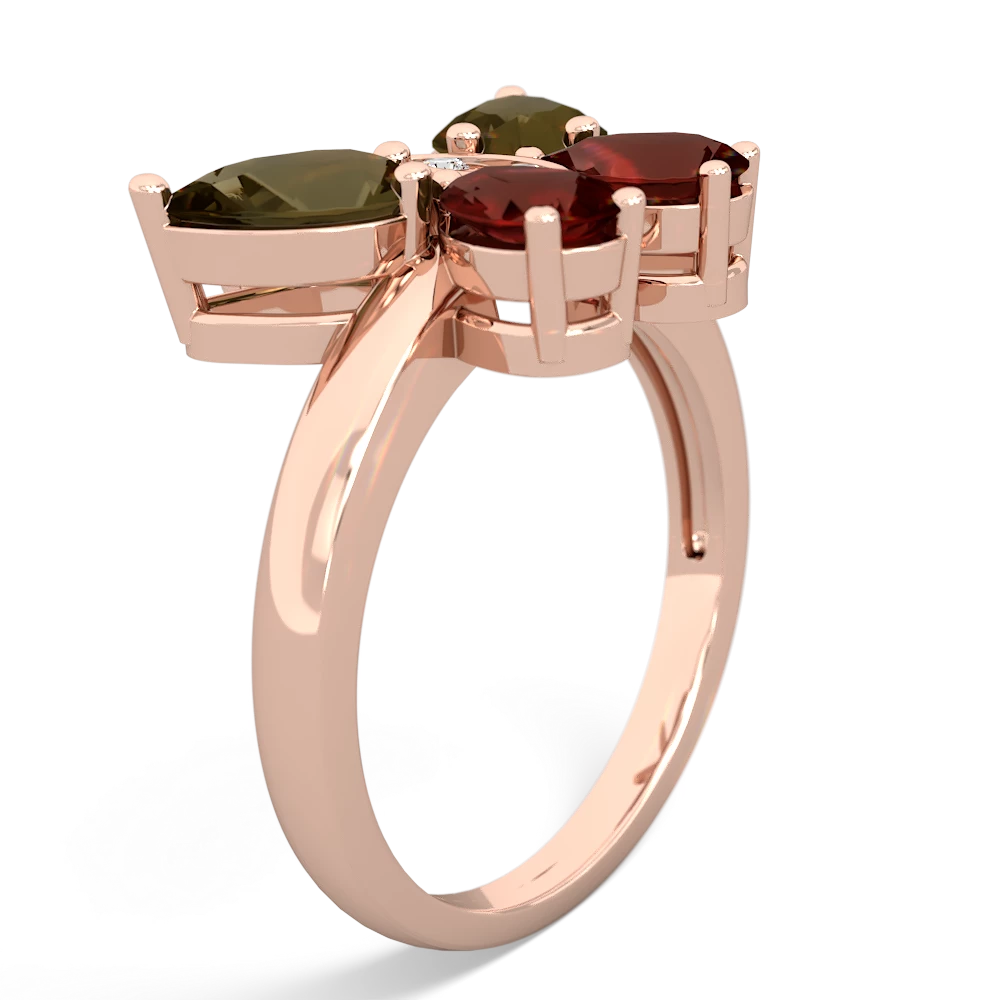 Smoky Quartz Butterfly 14K Rose Gold ring R2215