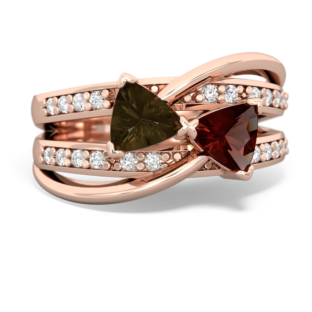 Smoky Quartz Bowtie 14K Rose Gold ring R2360