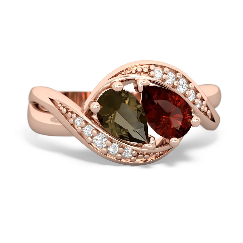 Smoky Quartz Summer Winds 14K Rose Gold ring R5342