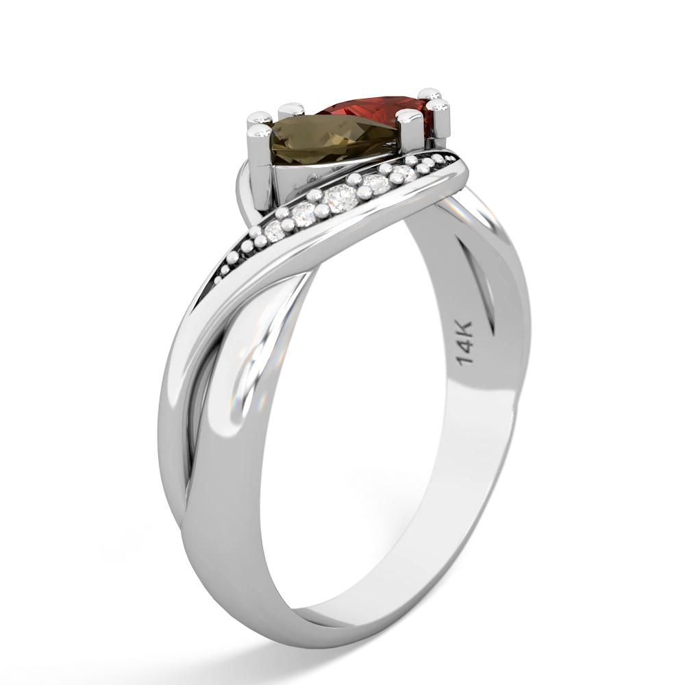 Smoky Quartz Summer Winds 14K White Gold ring R5342