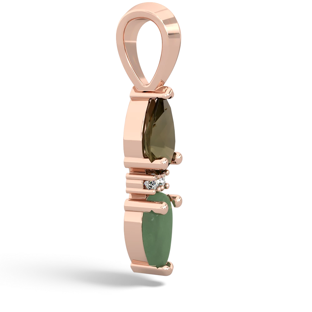 Smoky Quartz Bowtie Drop 14K Rose Gold pendant P0865