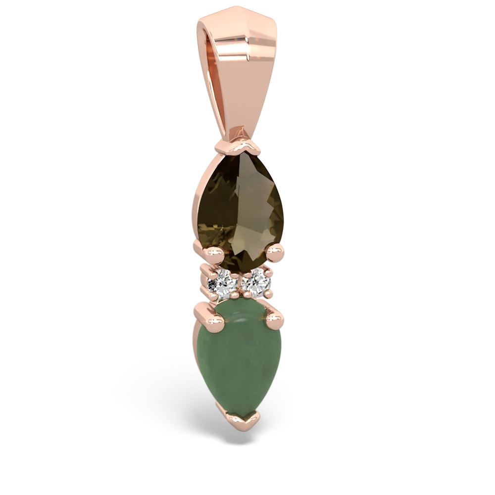 Smoky Quartz Bowtie Drop 14K Rose Gold pendant P0865