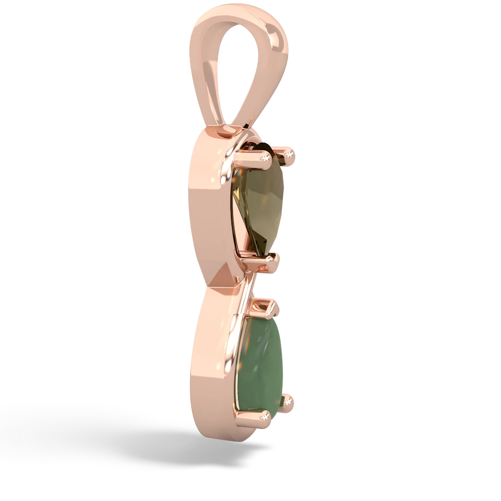 Smoky Quartz Infinity 14K Rose Gold pendant P5050