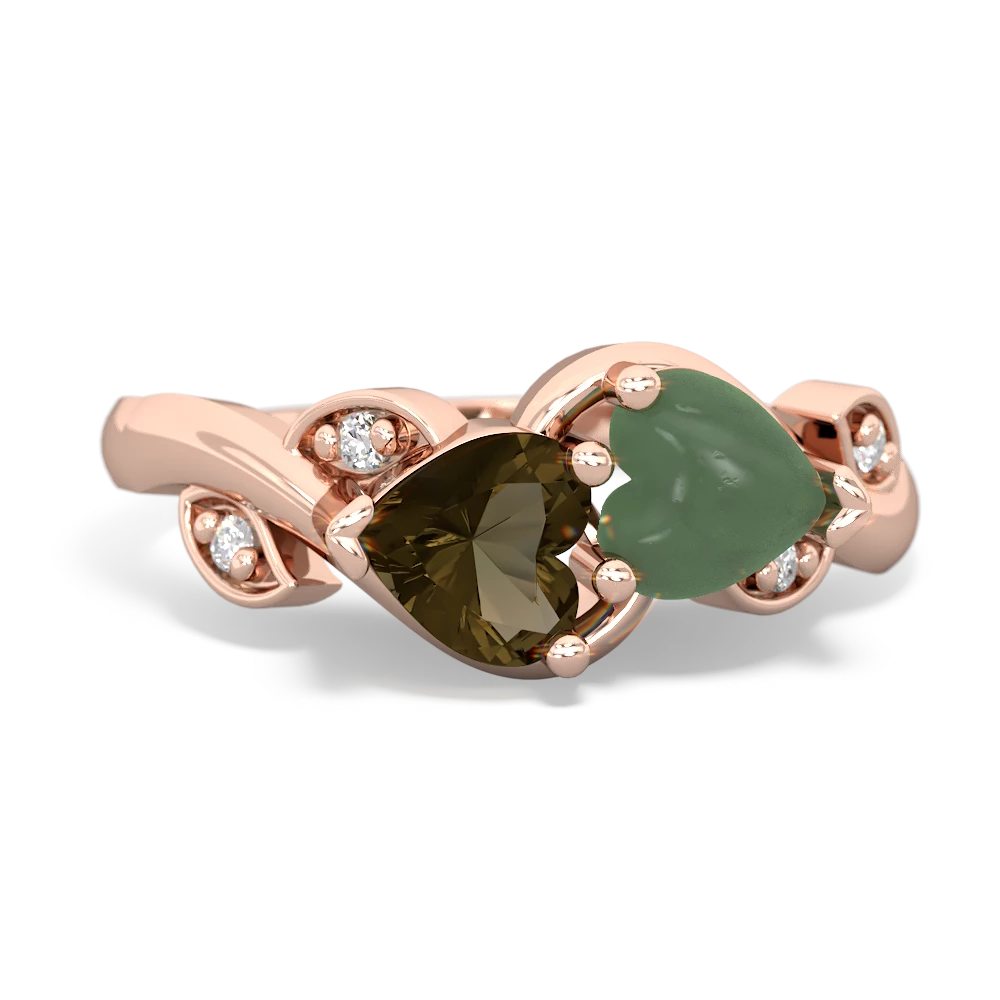 Smoky Quartz Floral Elegance 14K Rose Gold ring R5790