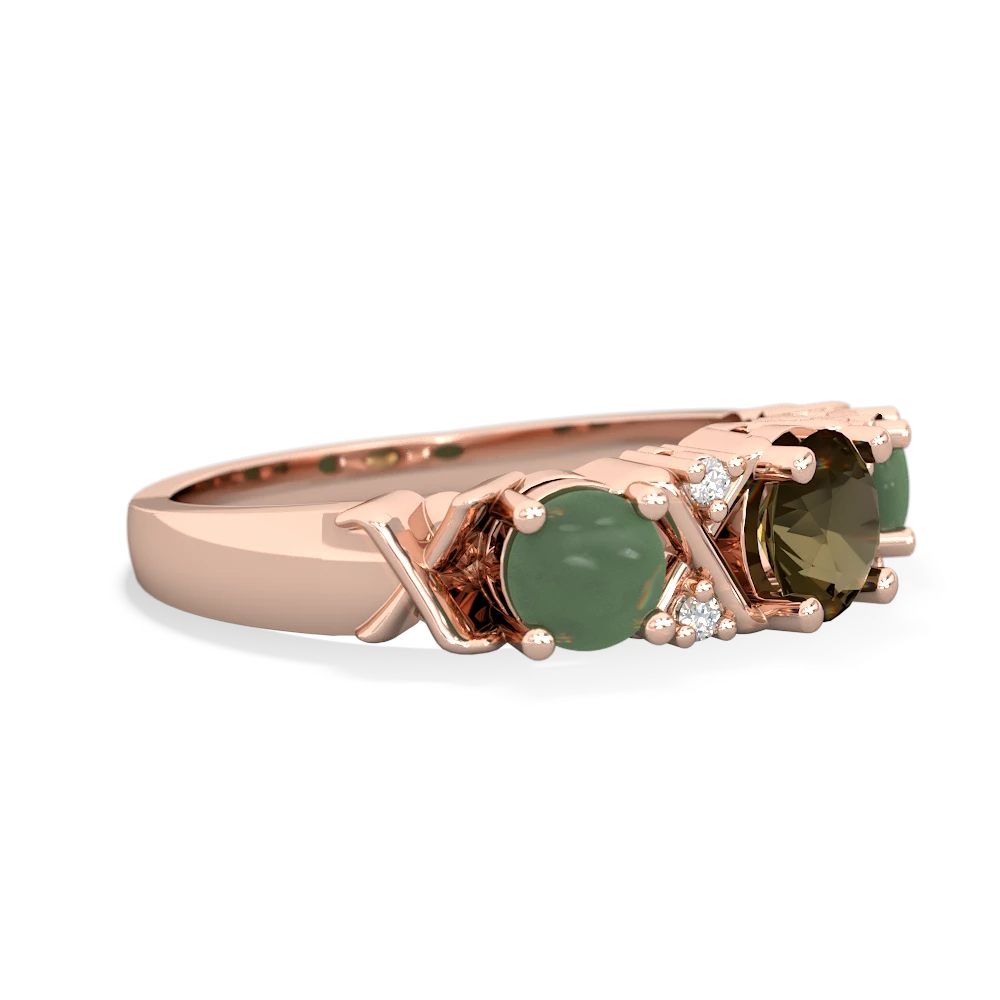 Smoky Quartz Hugs And Kisses 14K Rose Gold ring R5016