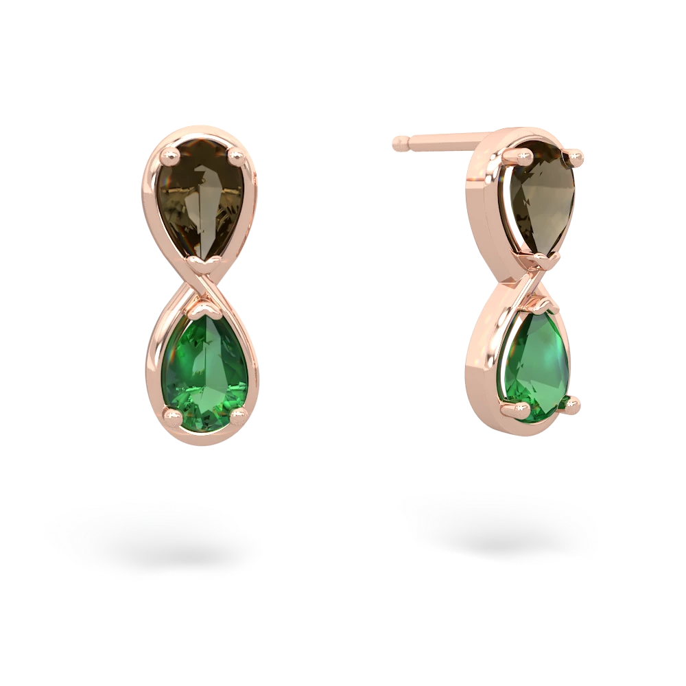 Smoky Quartz Infinity 14K Rose Gold earrings E5050