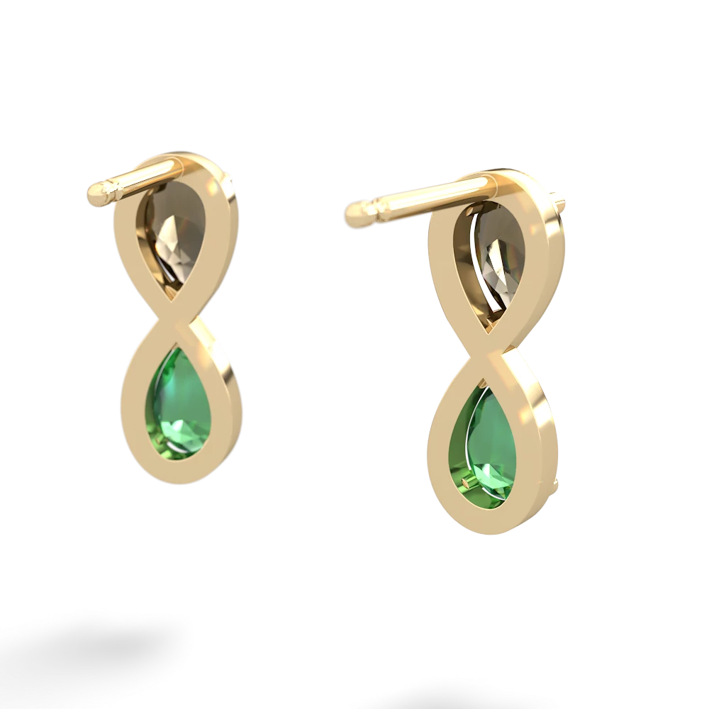 Smoky Quartz Infinity 14K Yellow Gold earrings E5050