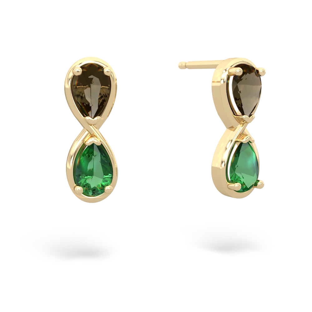 Smoky Quartz Infinity 14K Yellow Gold earrings E5050