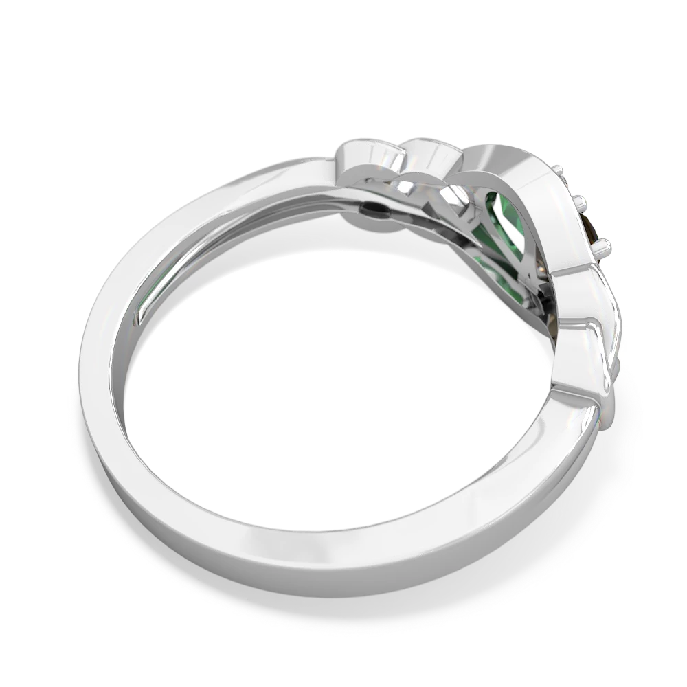 Smoky Quartz Celtic Love Knot 14K White Gold ring R5420