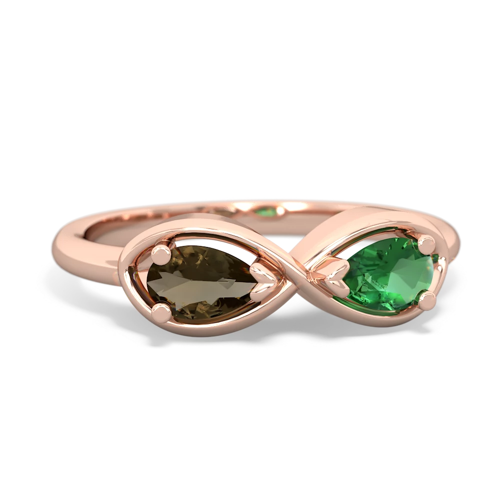 Smoky Quartz Infinity 14K Rose Gold ring R5050