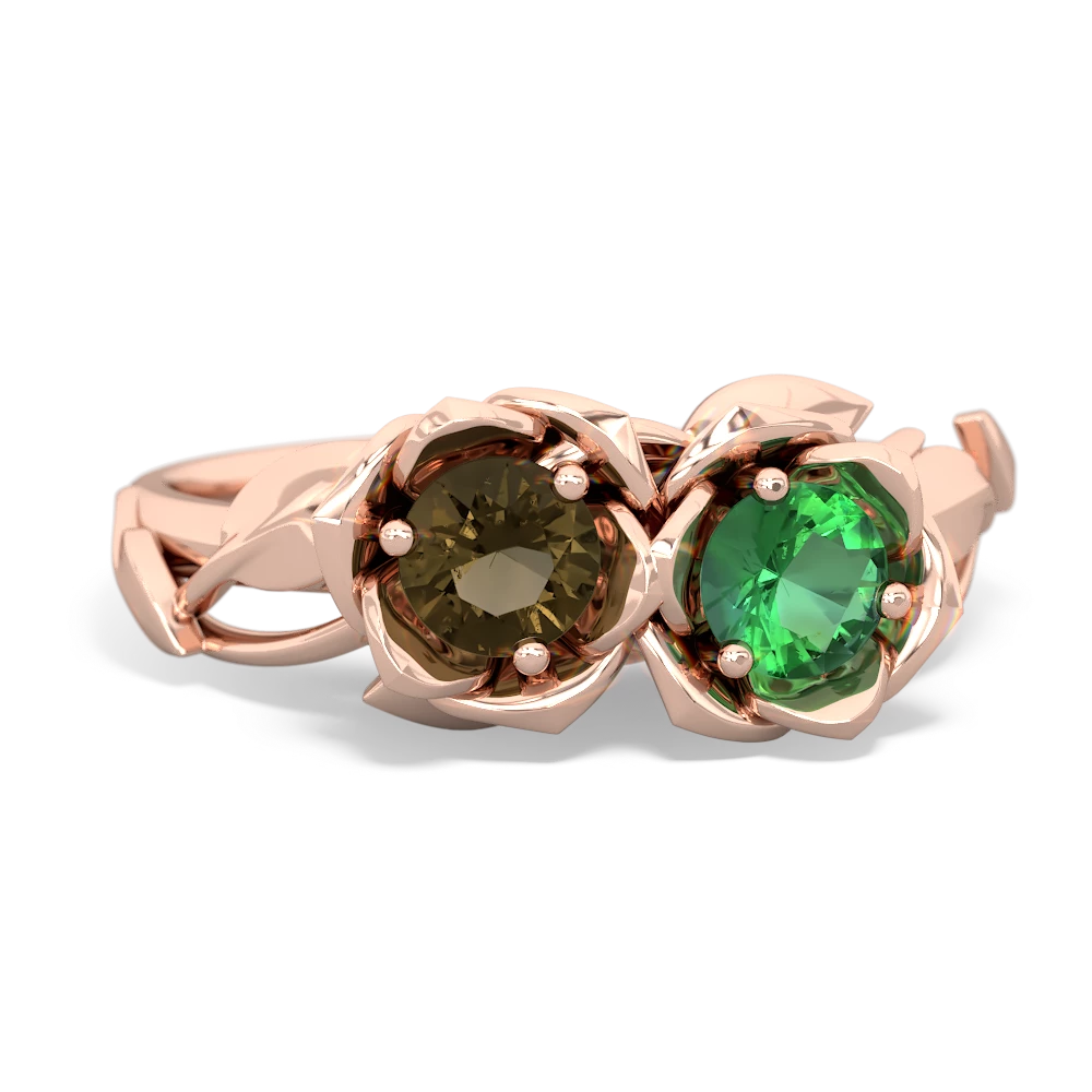 Smoky Quartz Rose Garden 14K Rose Gold ring R5510