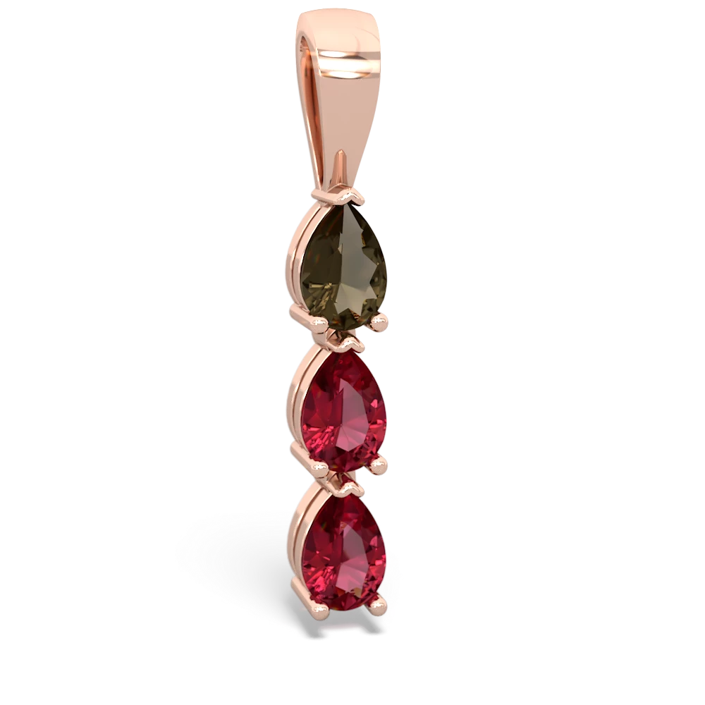 Smoky Quartz Dew Drops 14K Rose Gold pendant P2251