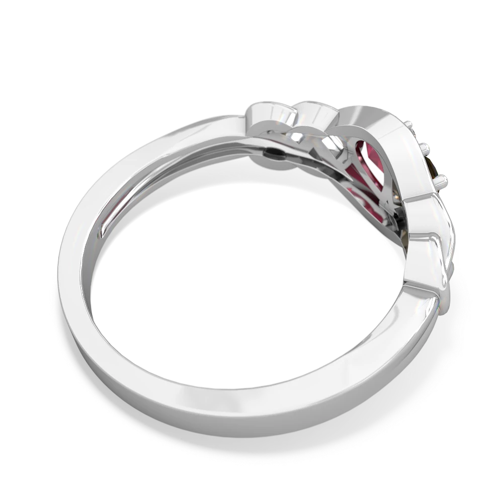 Smoky Quartz Celtic Love Knot 14K White Gold ring R5420