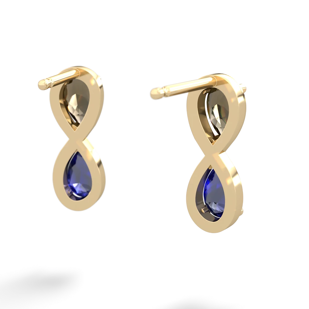 Smoky Quartz Infinity 14K Yellow Gold earrings E5050