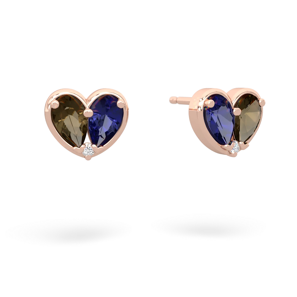 Smoky Quartz 'Our Heart' 14K Rose Gold earrings E5072